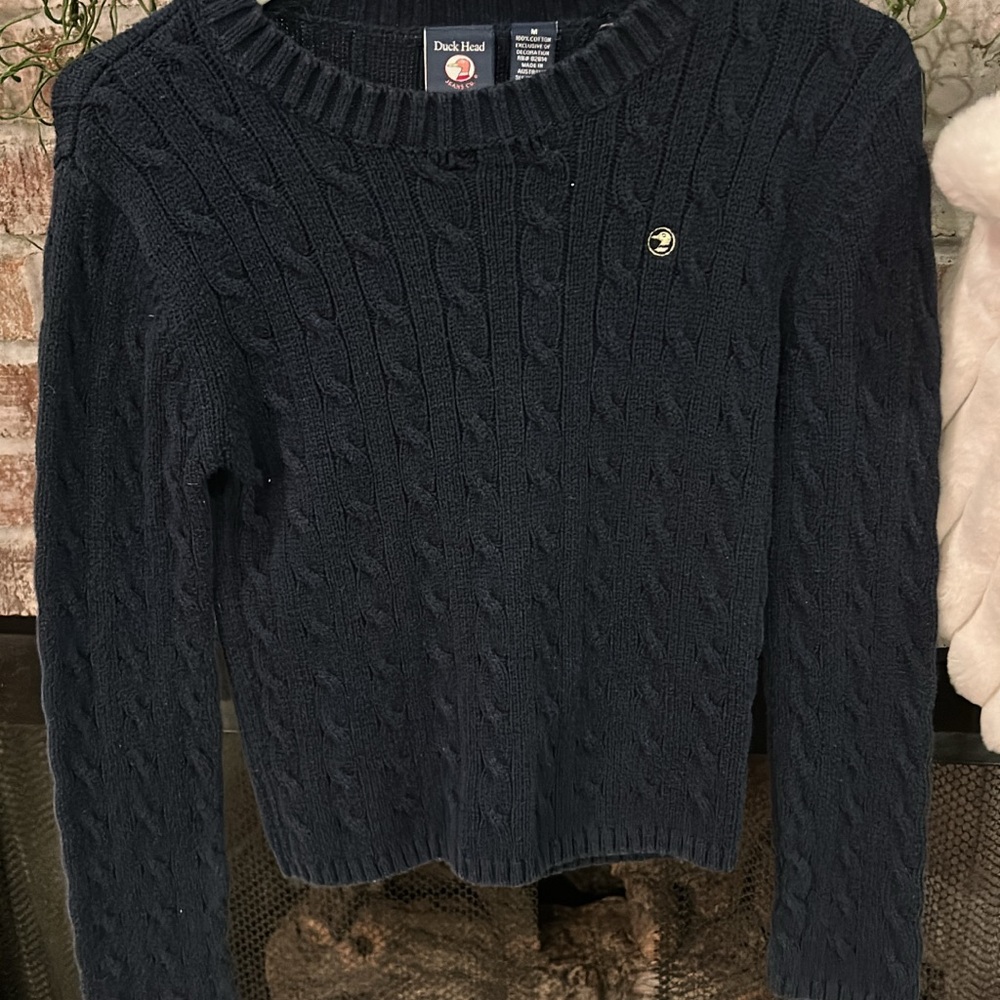 Duck Head Navy Cable Knit Sweater